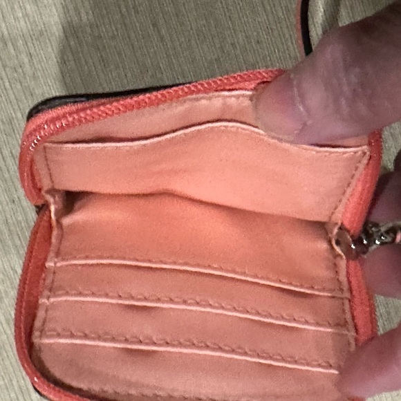 COACH “Peyton” Multi Striped wristlet with peach color interior. ‘Coastal Vibe’ - Picture 3 of 4